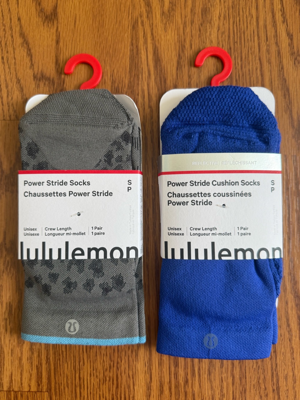🩶💙Lululemon Power Stride Sock Bundle 2 Pairs Crew Length Unisex Size Small NWT